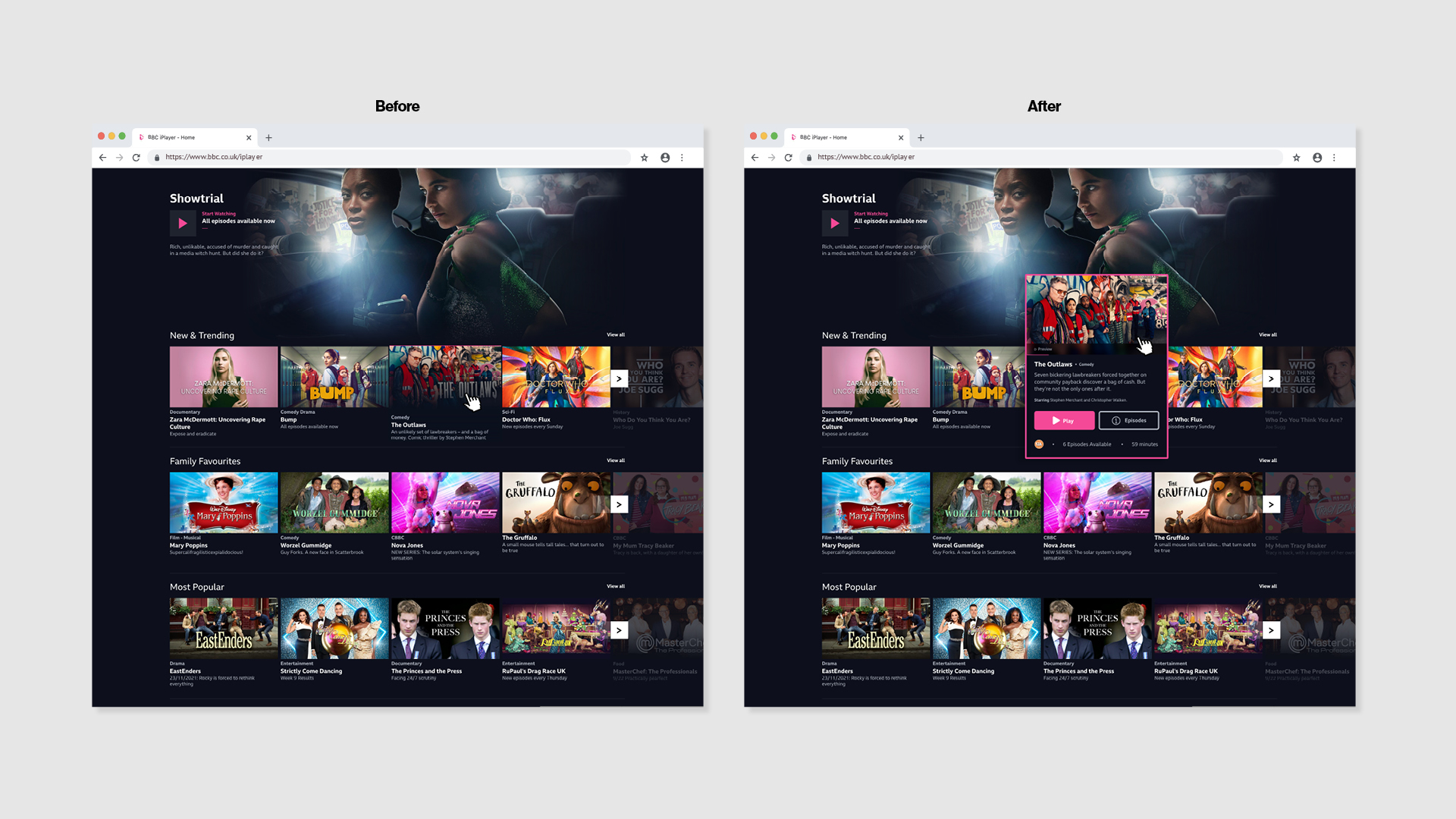 BBC iPlayer – Before and After